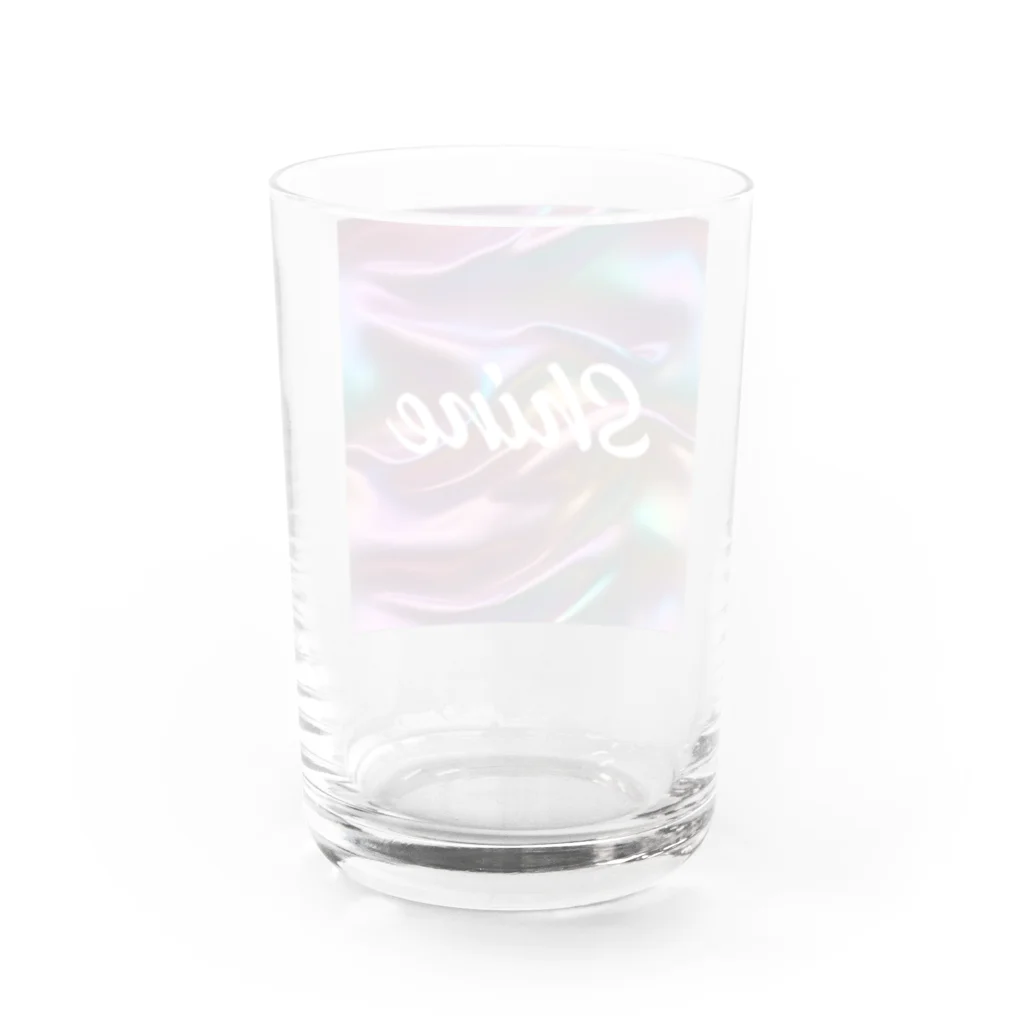 Kumamanのオーロラシルク　Shineロゴ入り Water Glass :back