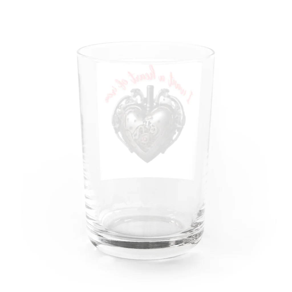 Love and peace to allの鉄の心臓が欲しい Water Glass :back