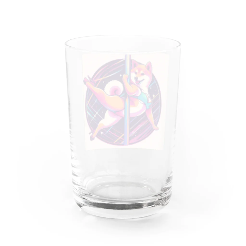 TokyoKimchiのポールダンス踊る柴犬ウニ Water Glass :back