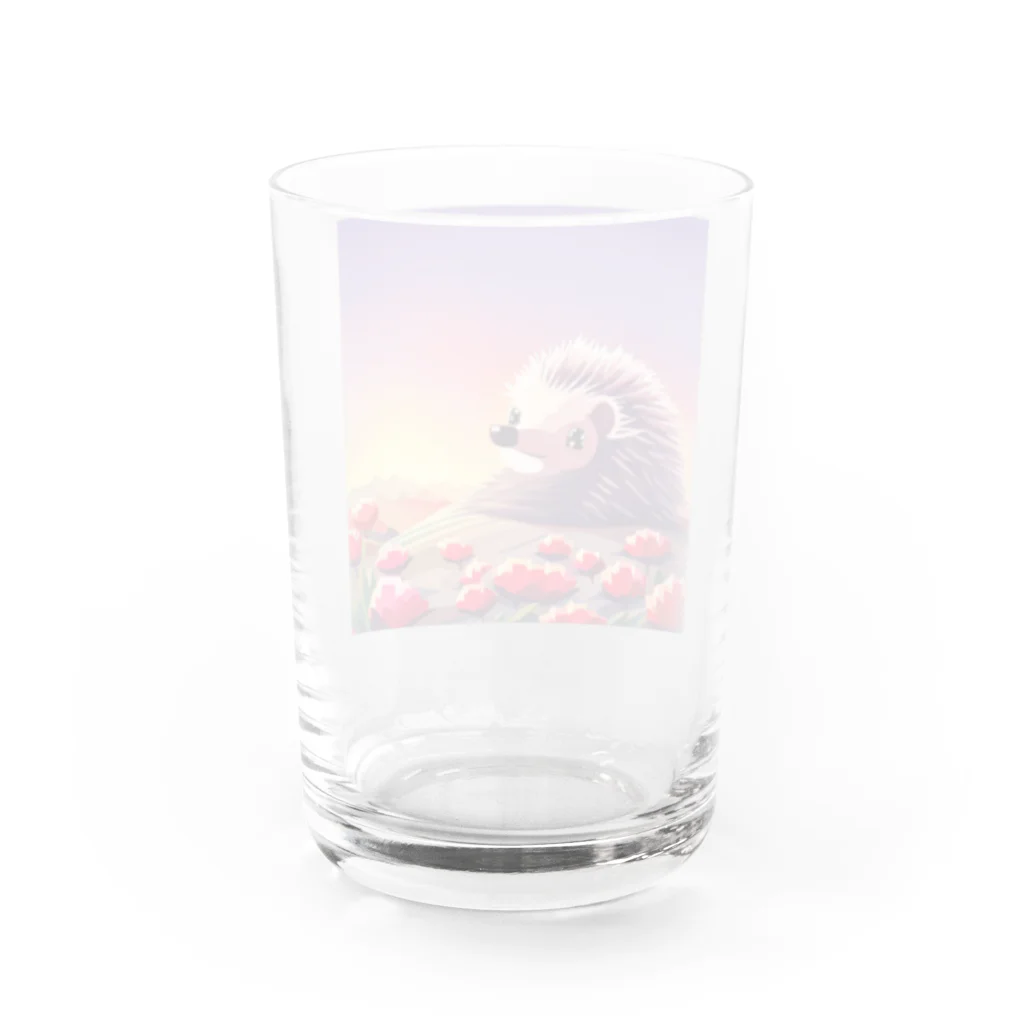 koba777のドット絵ハリネズミ Water Glass :back