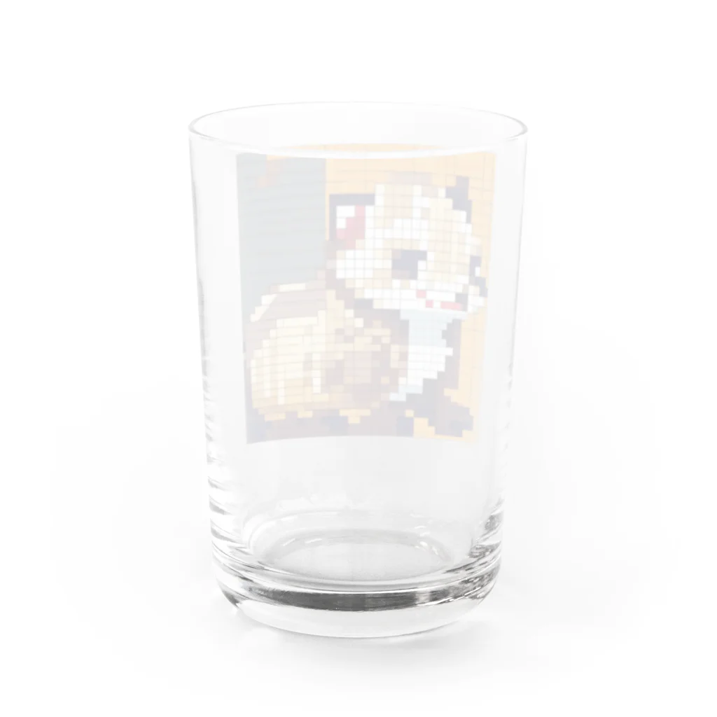 koba777のドット絵イタチ Water Glass :back