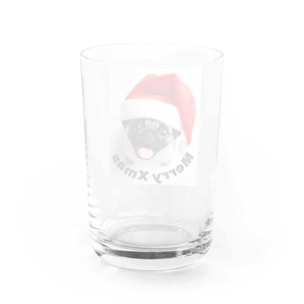 isshi1002のXmas Pug Water Glass :back