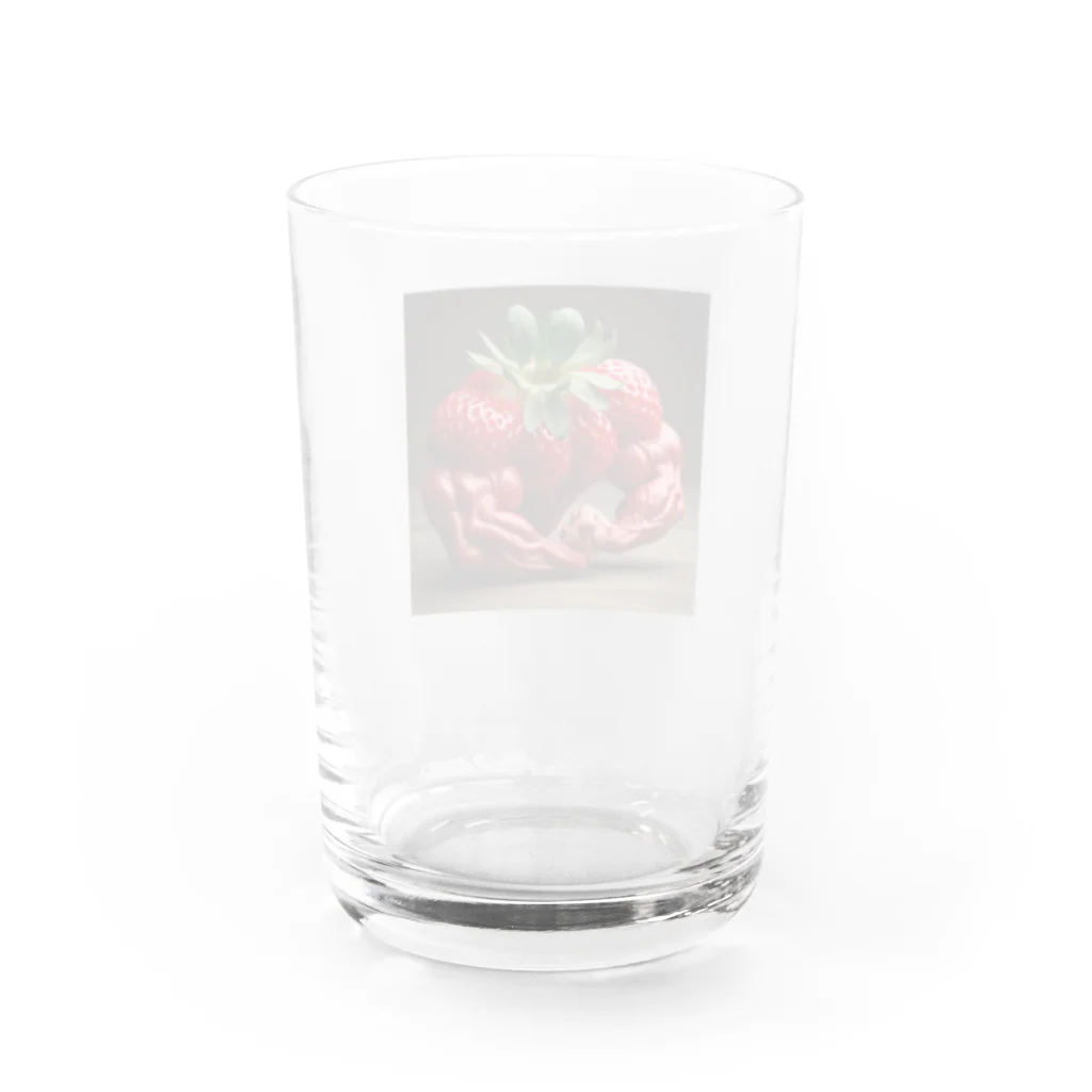 Mukimukiのマッスルストロベリー Water Glass :back