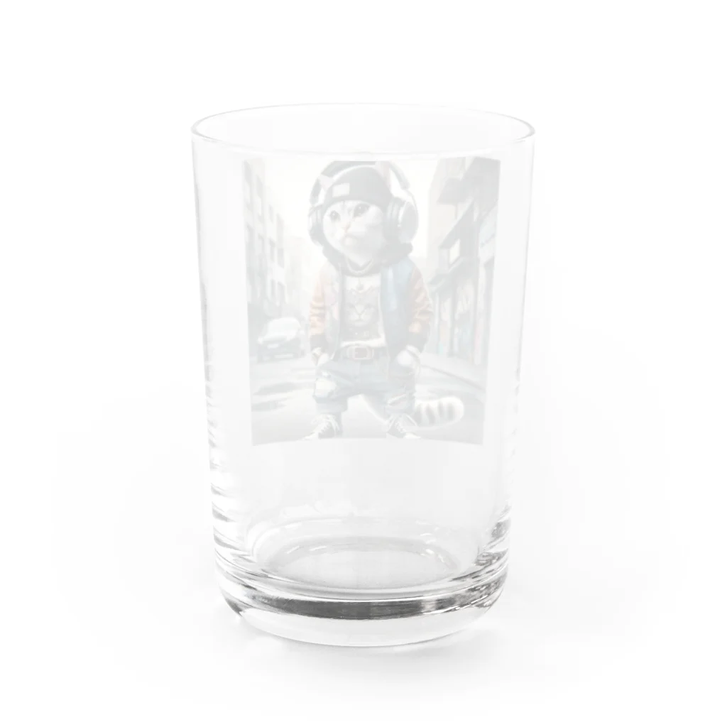 lacheのストリートキャット Water Glass :back