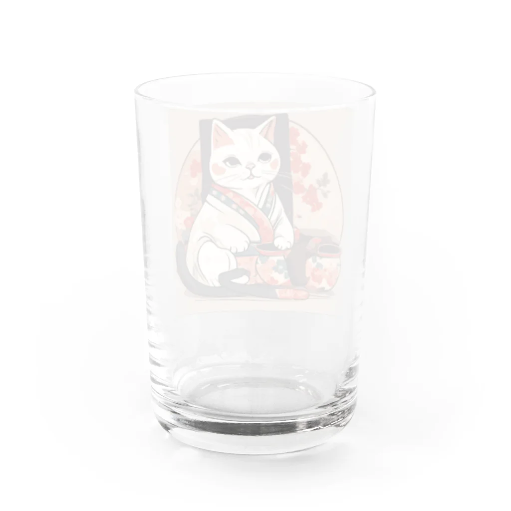 Happyxsmileの和風白猫 Water Glass :back