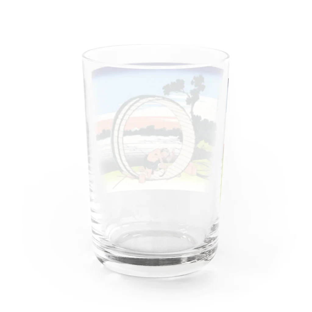 浮世絵屋の北斎「富嶽三十六景⑤　尾州不二見原」葛飾北斎の浮世絵 Water Glass :back