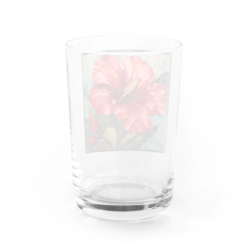 自然たいのハイビスカスめっちゃアップ Water Glass :back