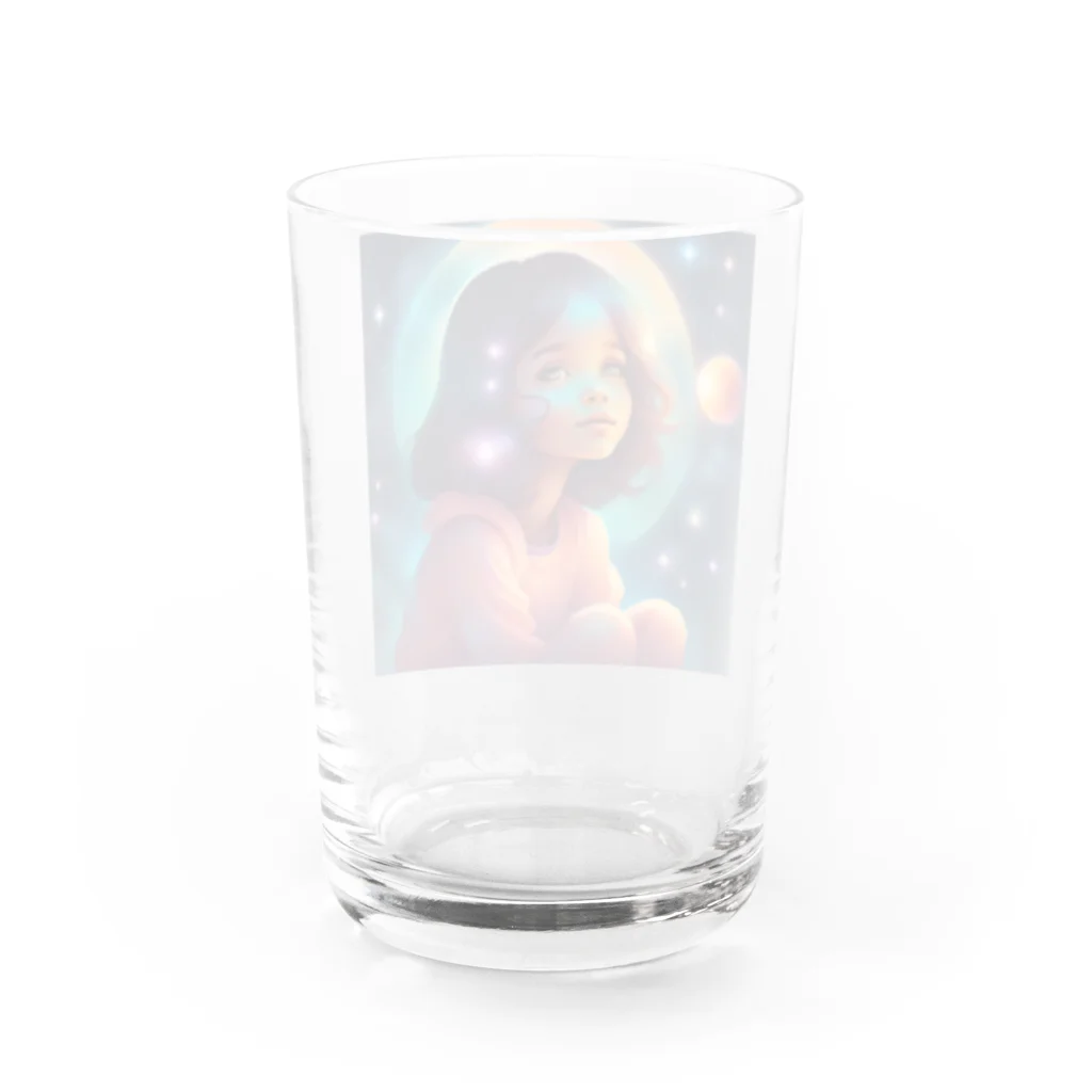 AI美女グッズ専門店の宇宙ガール Water Glass :back