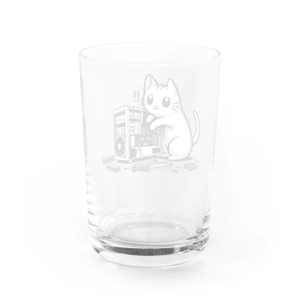 Kalytero グッズ制作部のPCクラッシャー猫 Water Glass :back