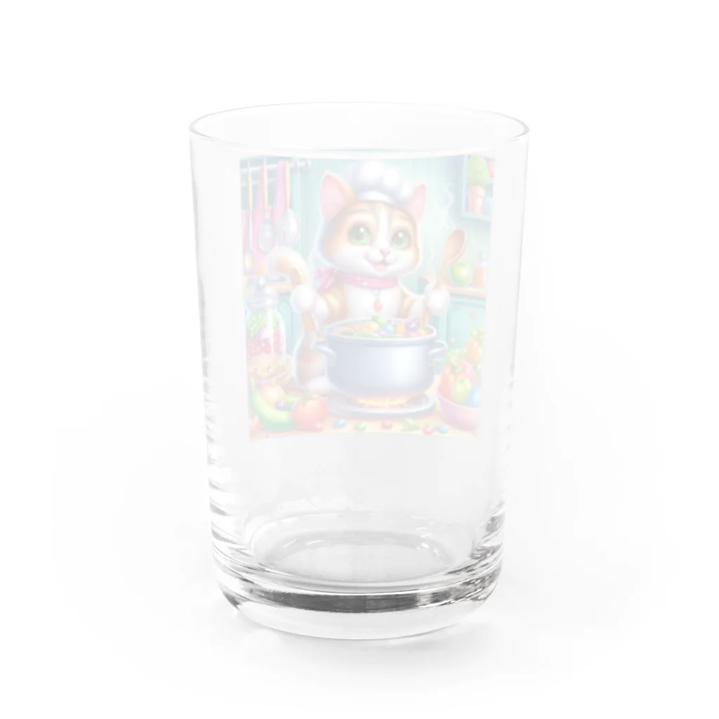 ニャーちゃんショップのクッキングキャット Water Glass :back