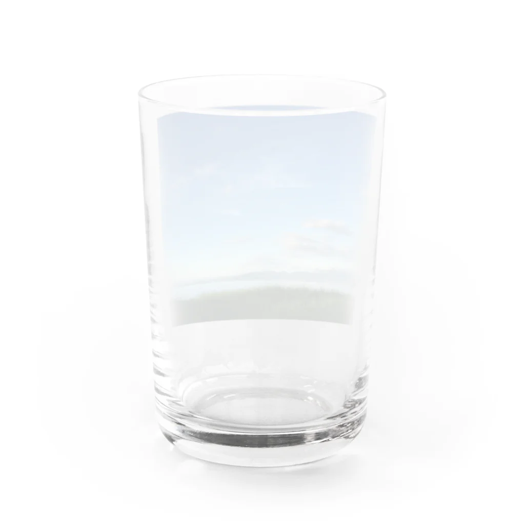 ブルームーンのあおぞらとびわこにいやされます。 Water Glass :back