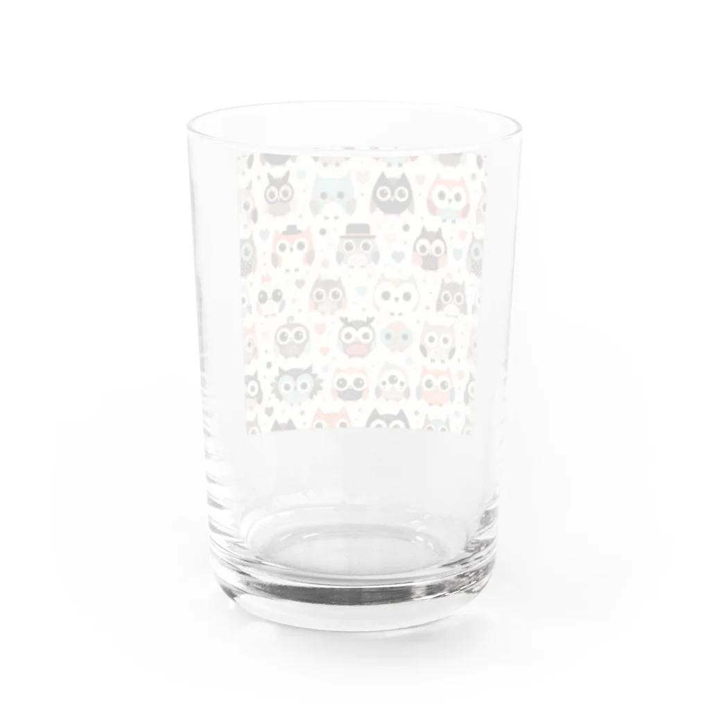 18ban's shopのフクロウドット柄 Water Glass :back