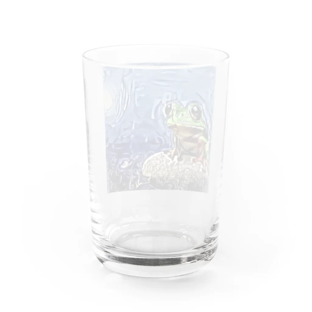 絵を描く人【のなまに】の月夜のカエル Water Glass :back