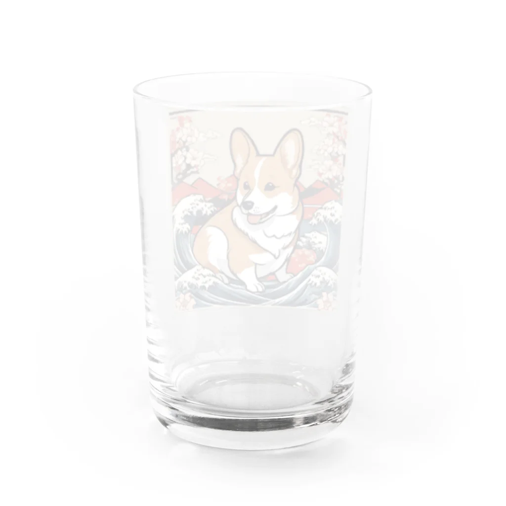 ただjapaneseなだけ🙌の絵巻の犬小町 2 Water Glass :back