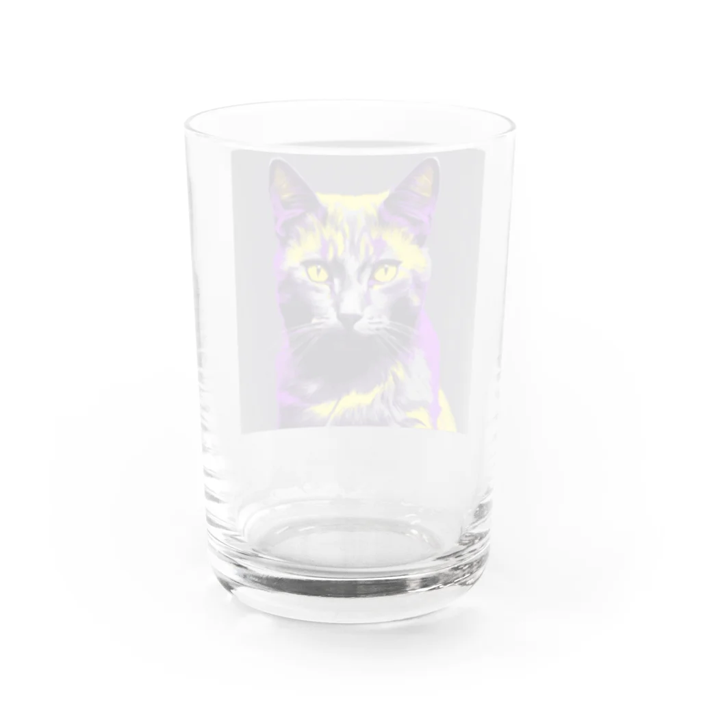 ながさわショップのnight cat Water Glass :back