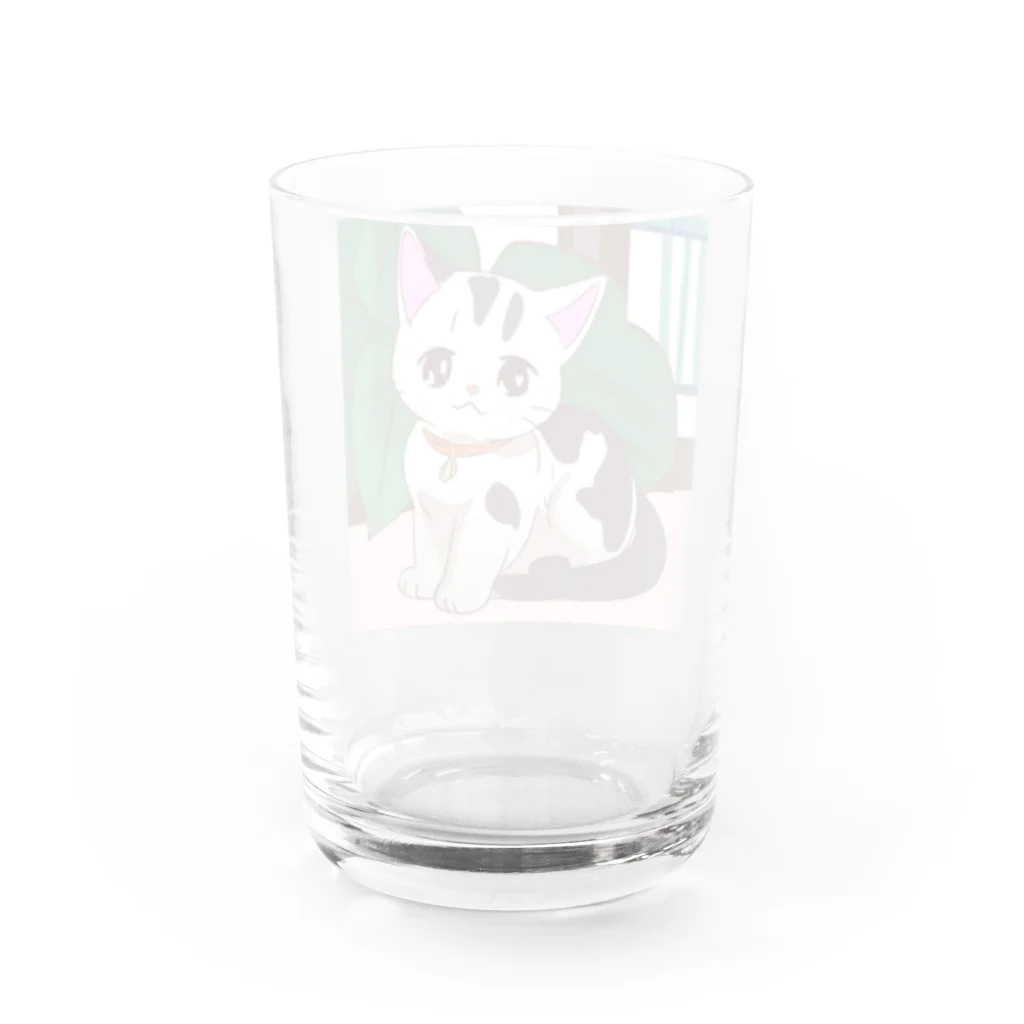 FortuneRiserのふわにゃんこ Water Glass :back