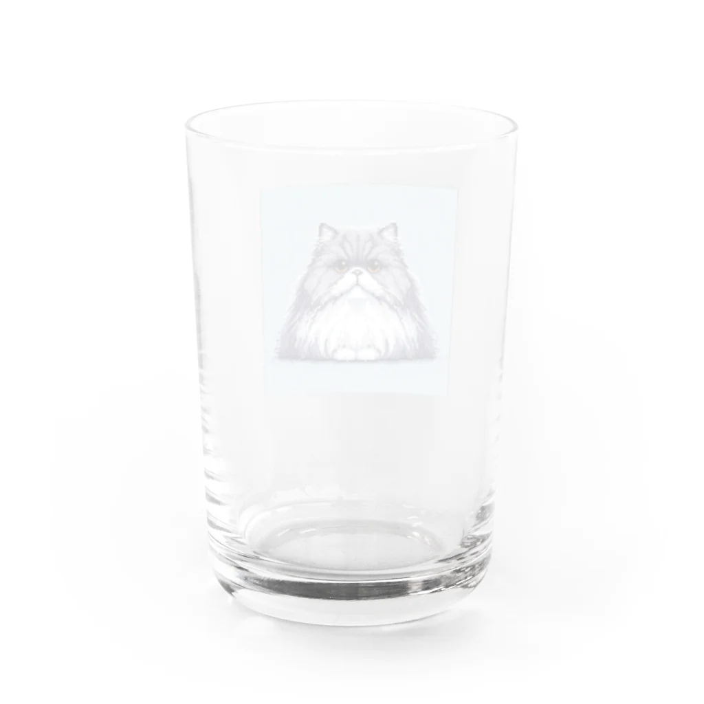 ドット絵、ゲーム好き必見🥰のピクセルペルシャ猫ちゃん Water Glass :back