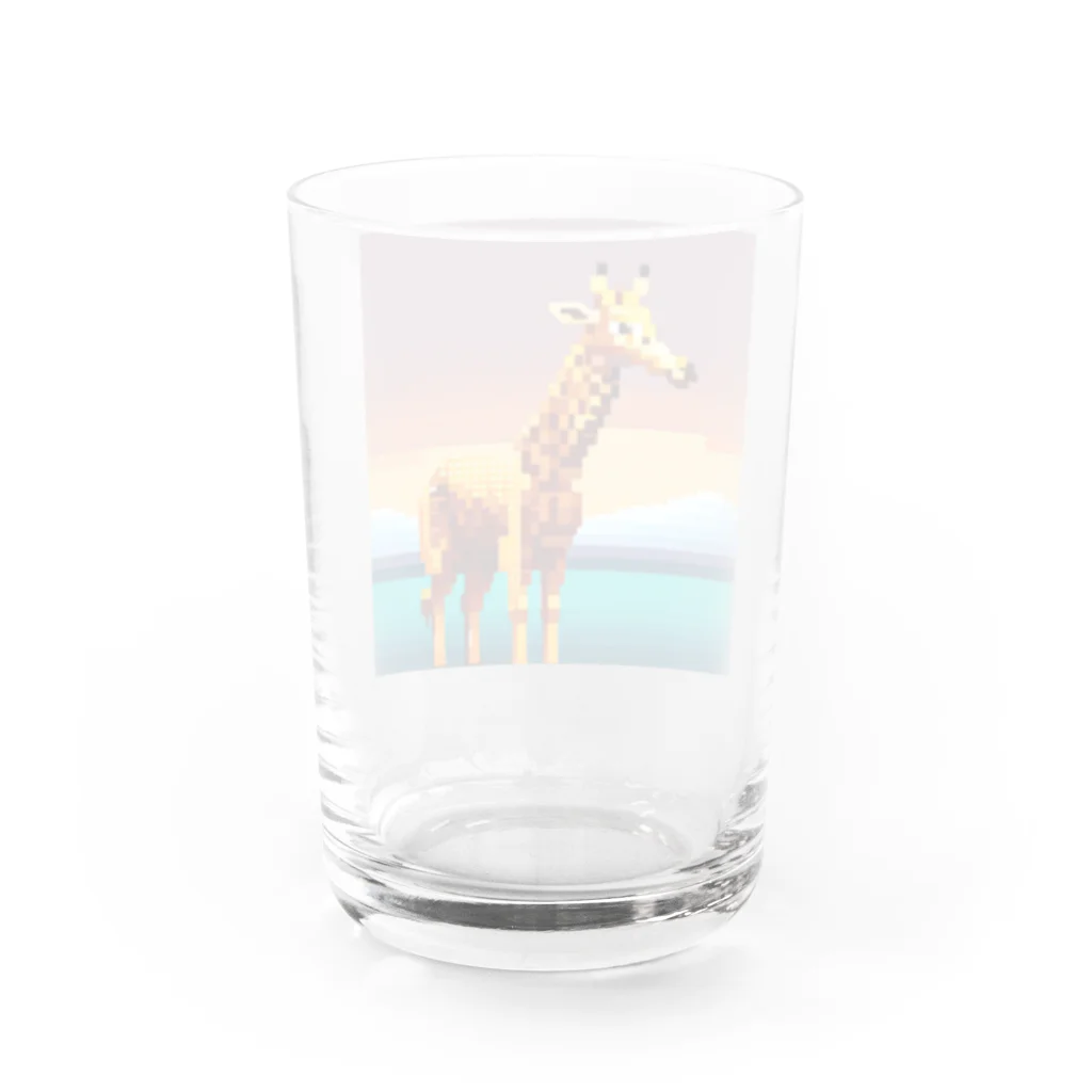 Zep11138のドット絵キリン Water Glass :back