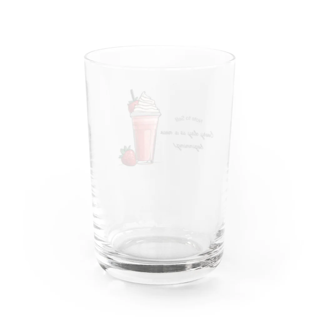 Love and peace to allのストロベリーフラペチーノとメッセージ Water Glass :back