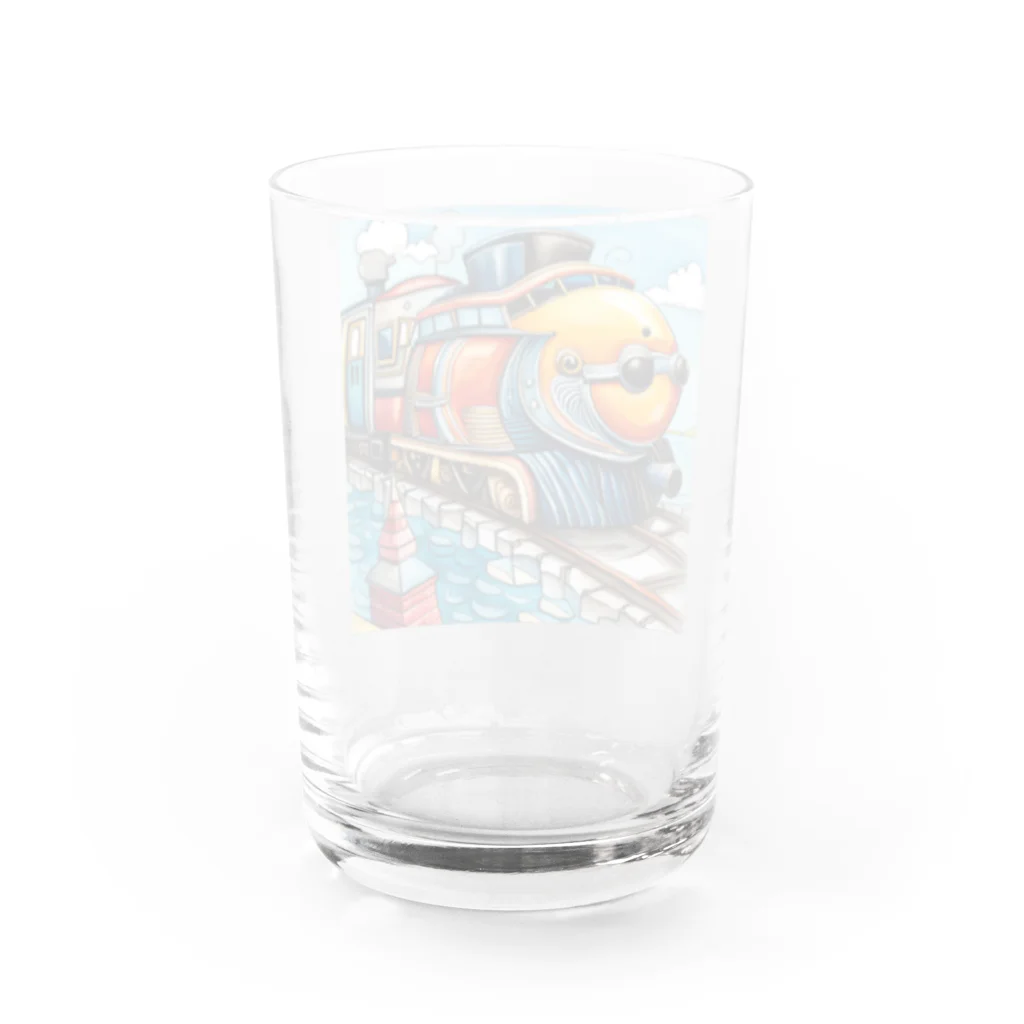 アニマルキャンバスのトレインフィッシュ Water Glass :back