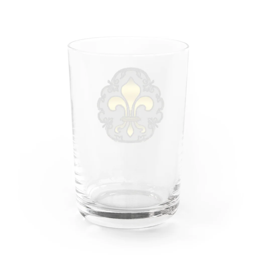 PALA's SHOP　cool、シュール、古風、和風、の紋章　design１ Water Glass :back