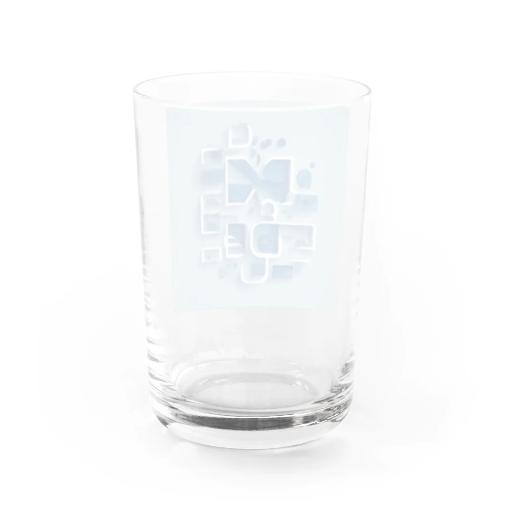 Blue: ユニークな雑貨の宝庫の青のアート Water Glass :back