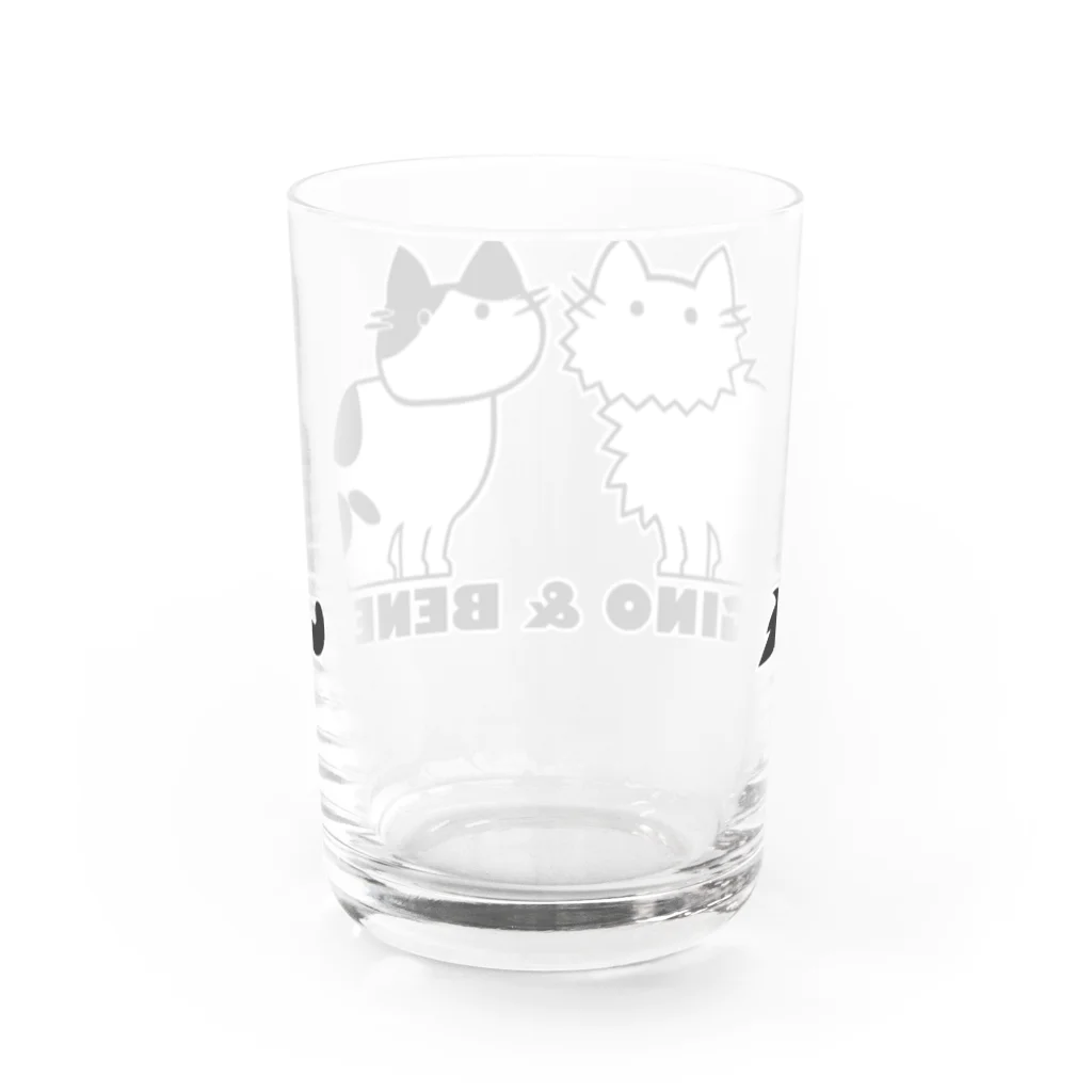 兄弟ねこのジーノとベーネの兄弟ねこのぽってりボディ Water Glass :back