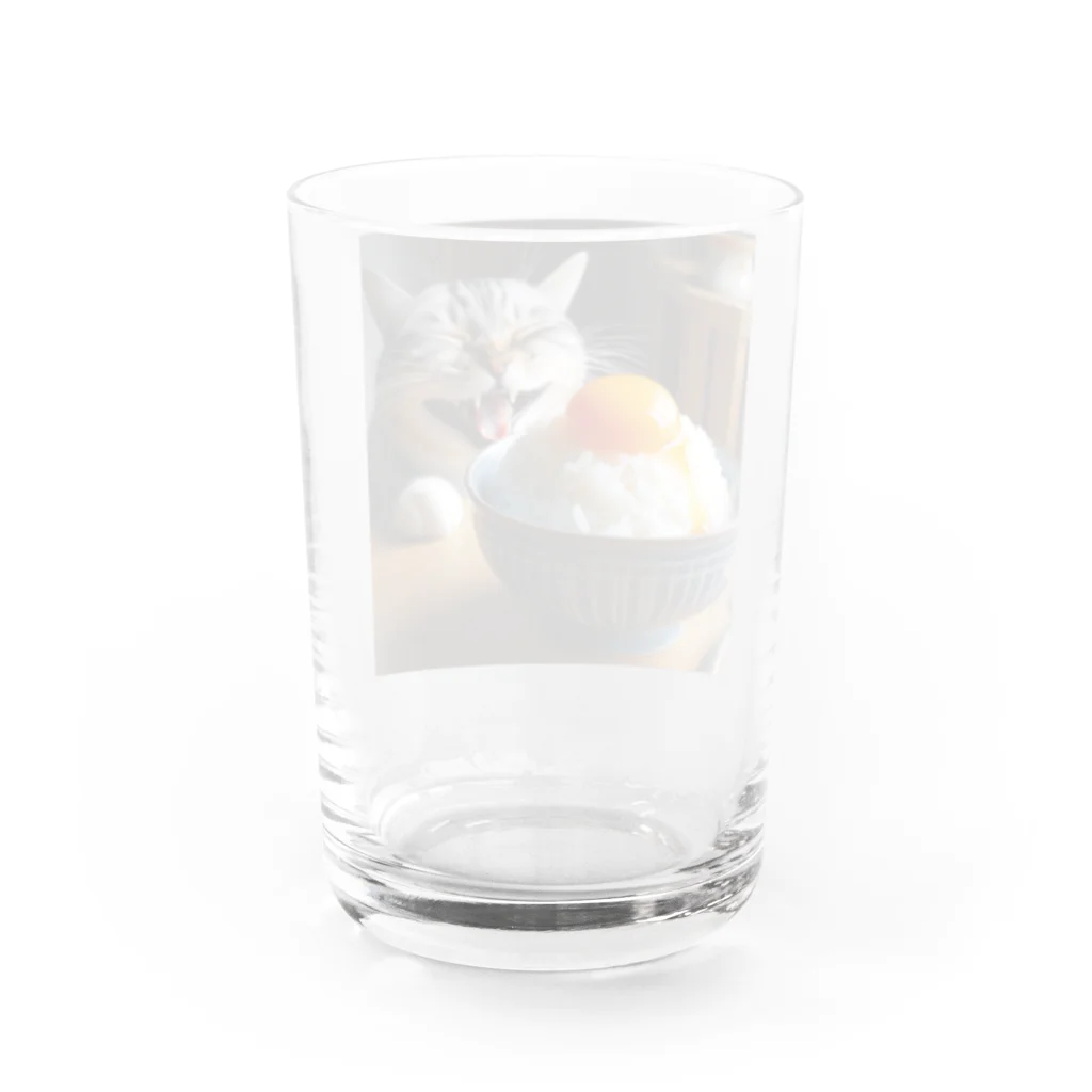 ねこ鉄道の卵かけご飯 Water Glass :back