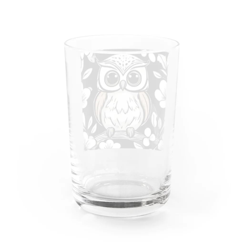 クリエイティブ・キャラバンのフクロウのフクイチロウ Water Glass :back