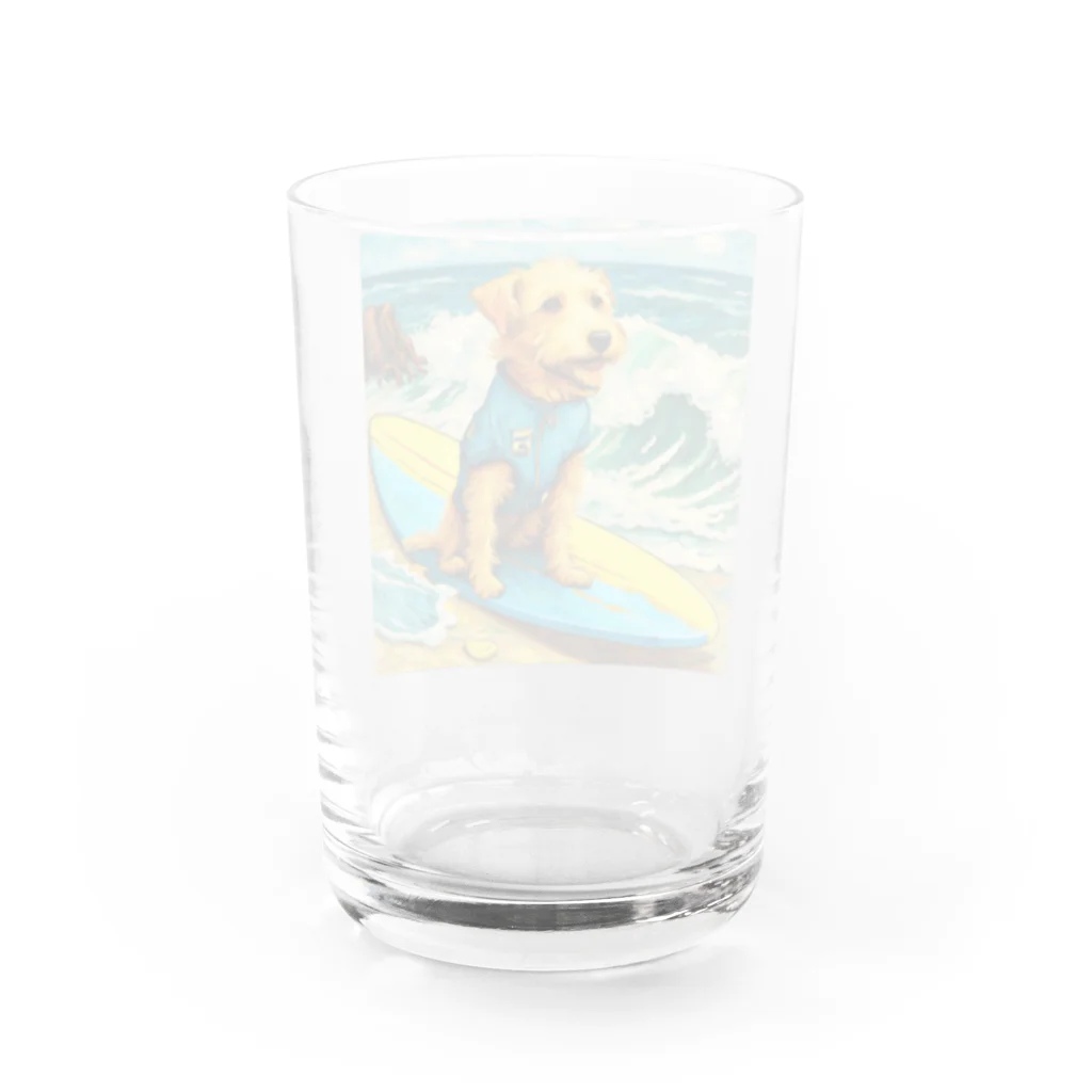 ハッピー・ディライト・ストアの波乗りDog Water Glass :back