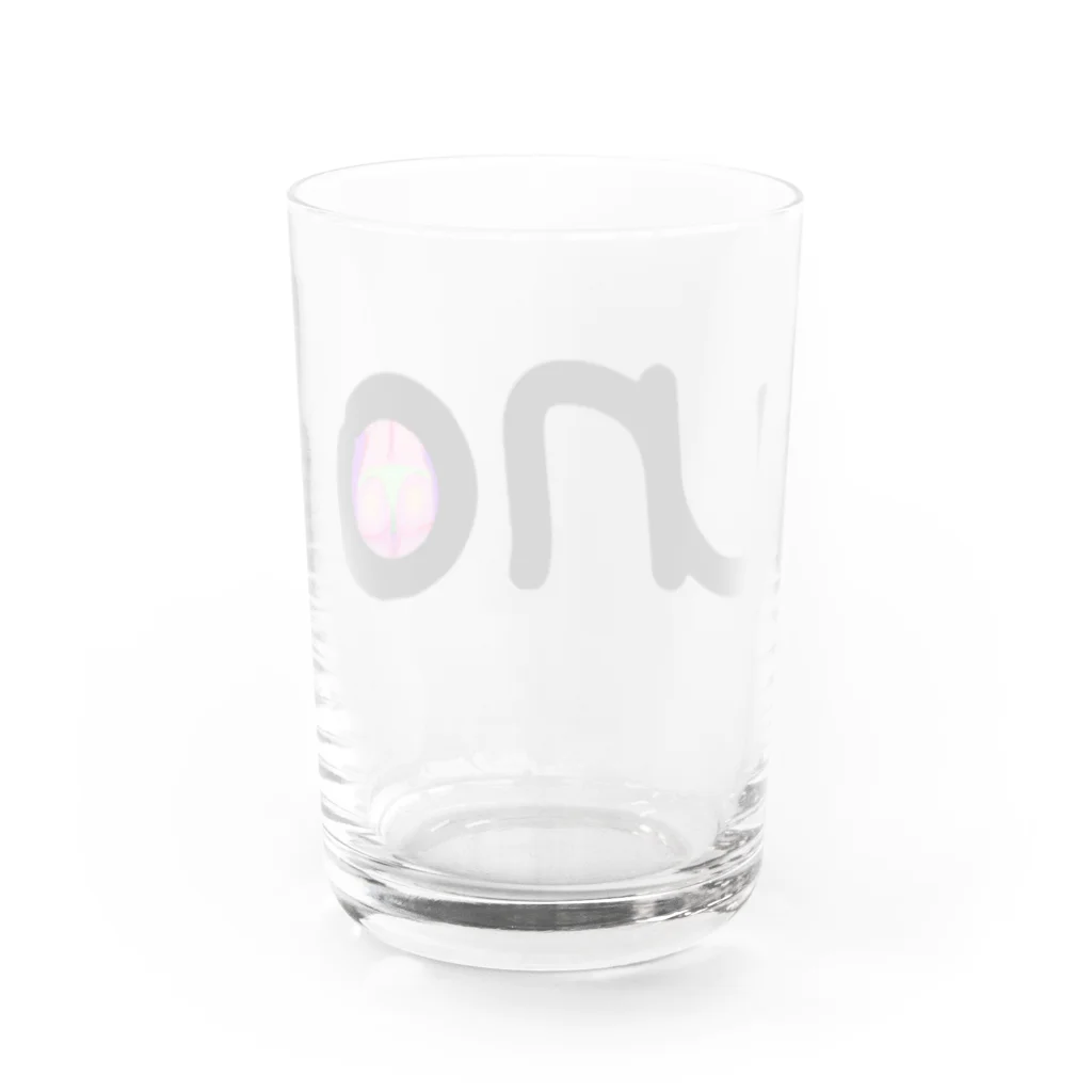 unoのUNOロゴ×ドットビキニヒップ Water Glass :back