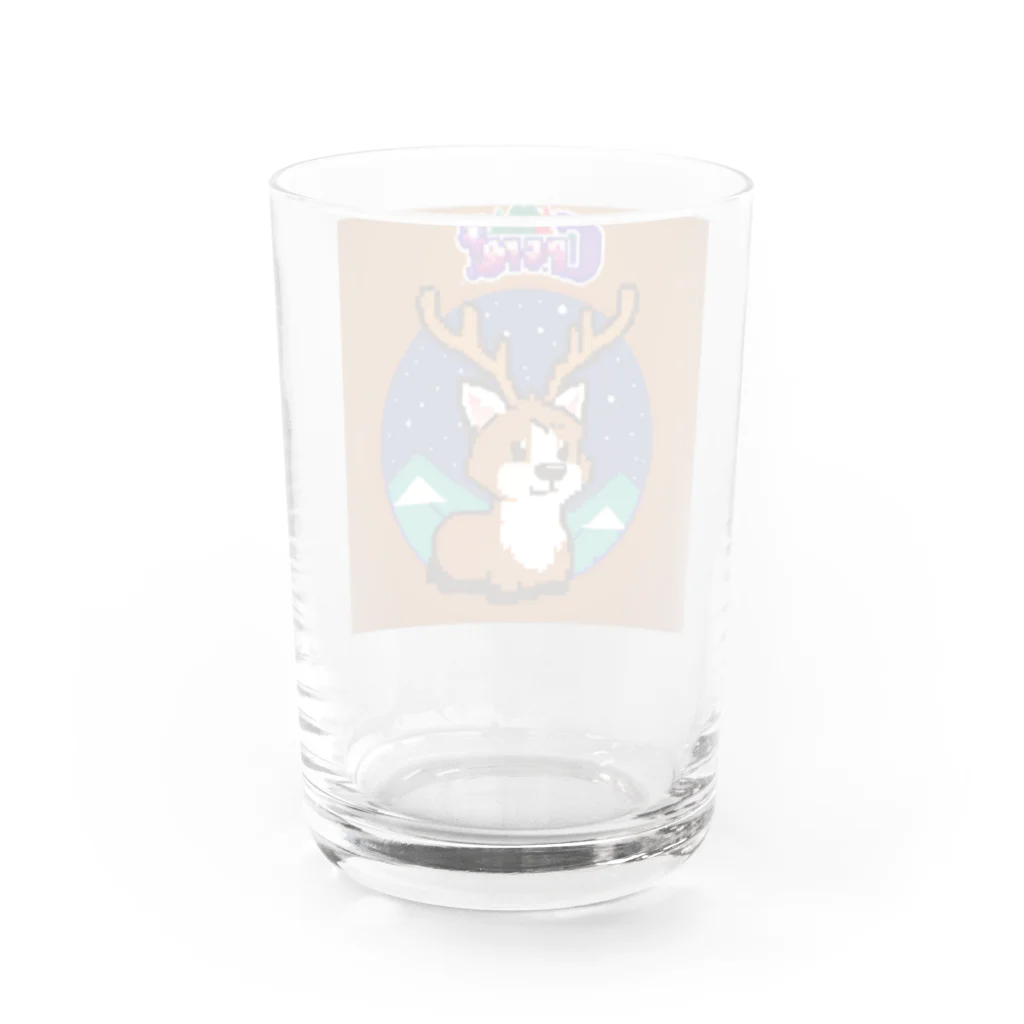 おしゃれなグッズ集のトナカイのドット絵　トナドット Water Glass :back