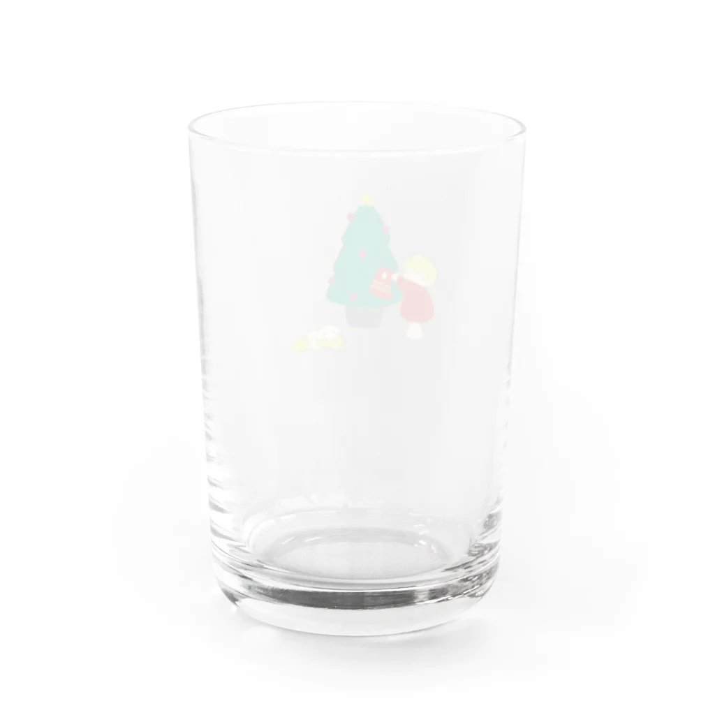 あおはるshopのおんなのコとワンコのクリスマス Water Glass :back