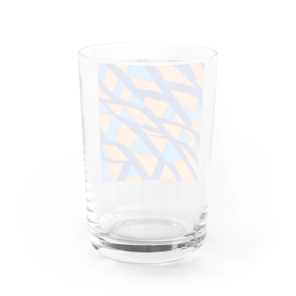 理系大学院生の出力のティールオレンジ Water Glass :back