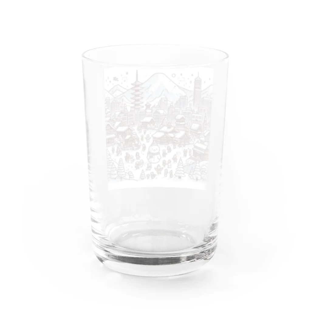 にゃんたみやの雪の花火 Water Glass :back