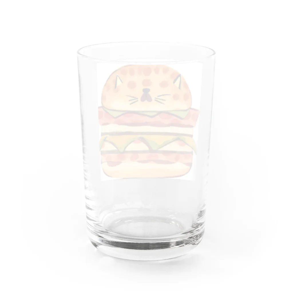 ひとやすみ　らいふのハンバーガーねこ Water Glass :back