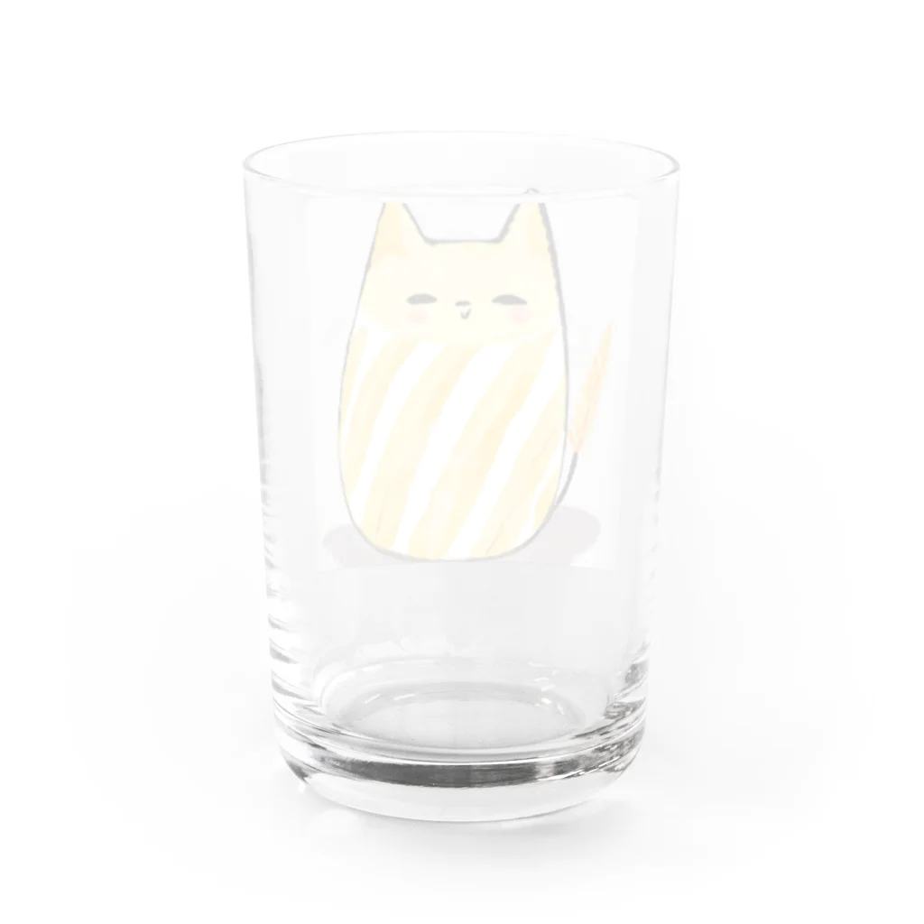 ひとやすみ　らいふのコロコロ猫？ Water Glass :back