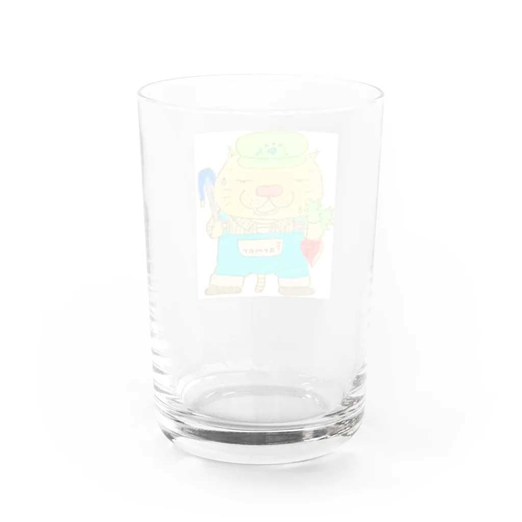 マティリアルの可愛い猫の農家さん Water Glass :back