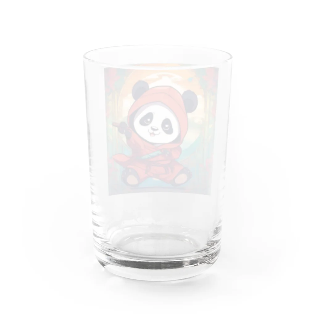 動物大好き＠たつまるの忍者　子パンダ参上 Water Glass :back