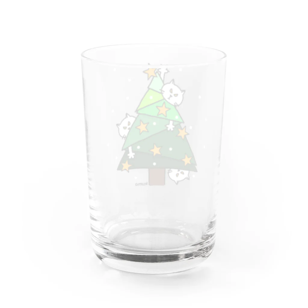 mkumakumaのニャンコの楽しいクリスマス Water Glass :back