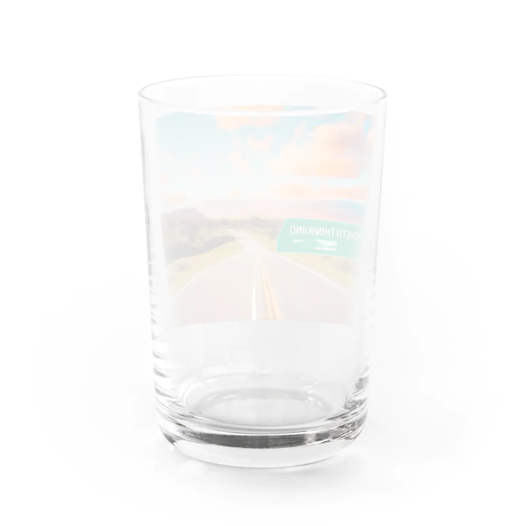 "Positive Thinking"のPositiveThinking Water Glass :back