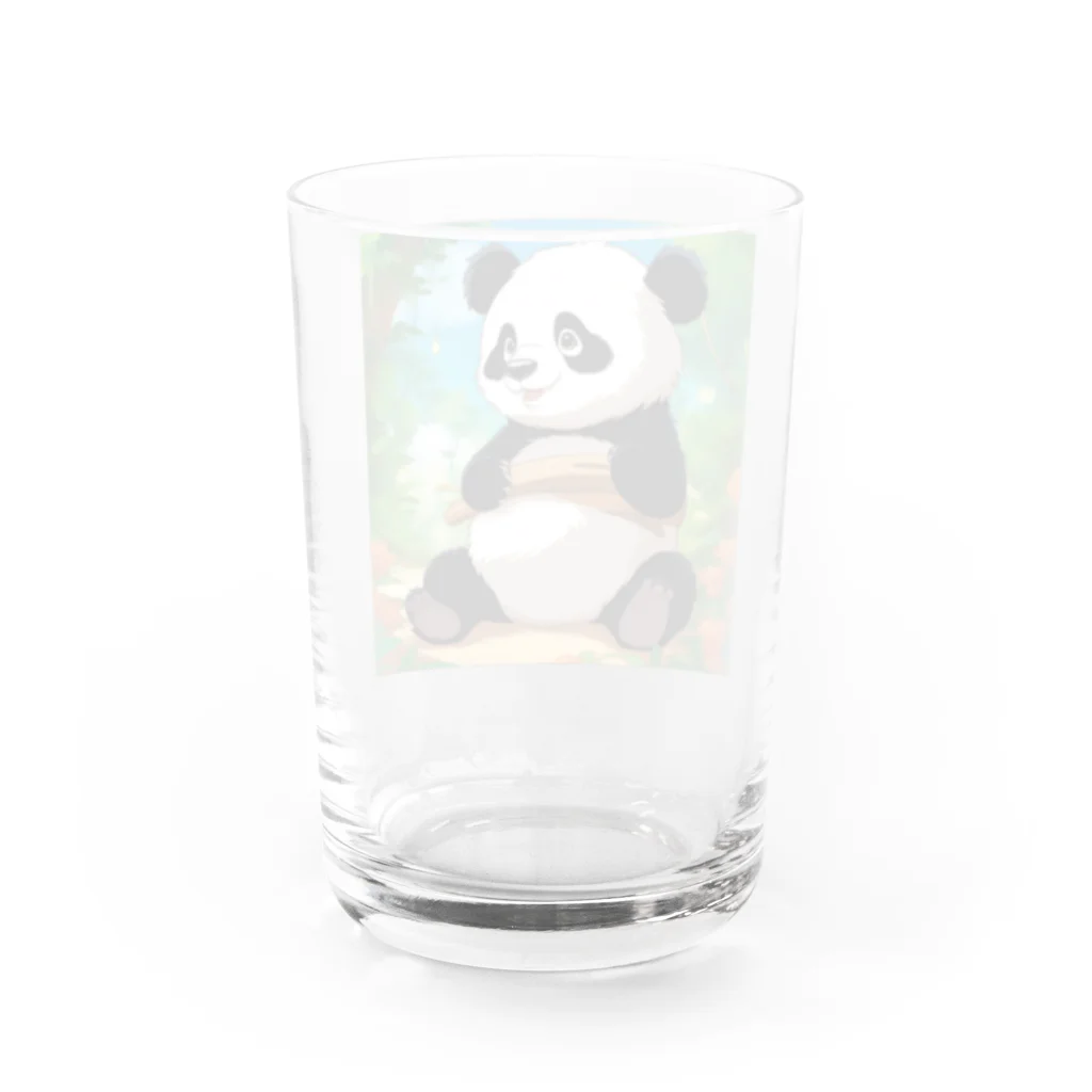 動物大好き＠たつまるの腹巻パンダ Water Glass :back