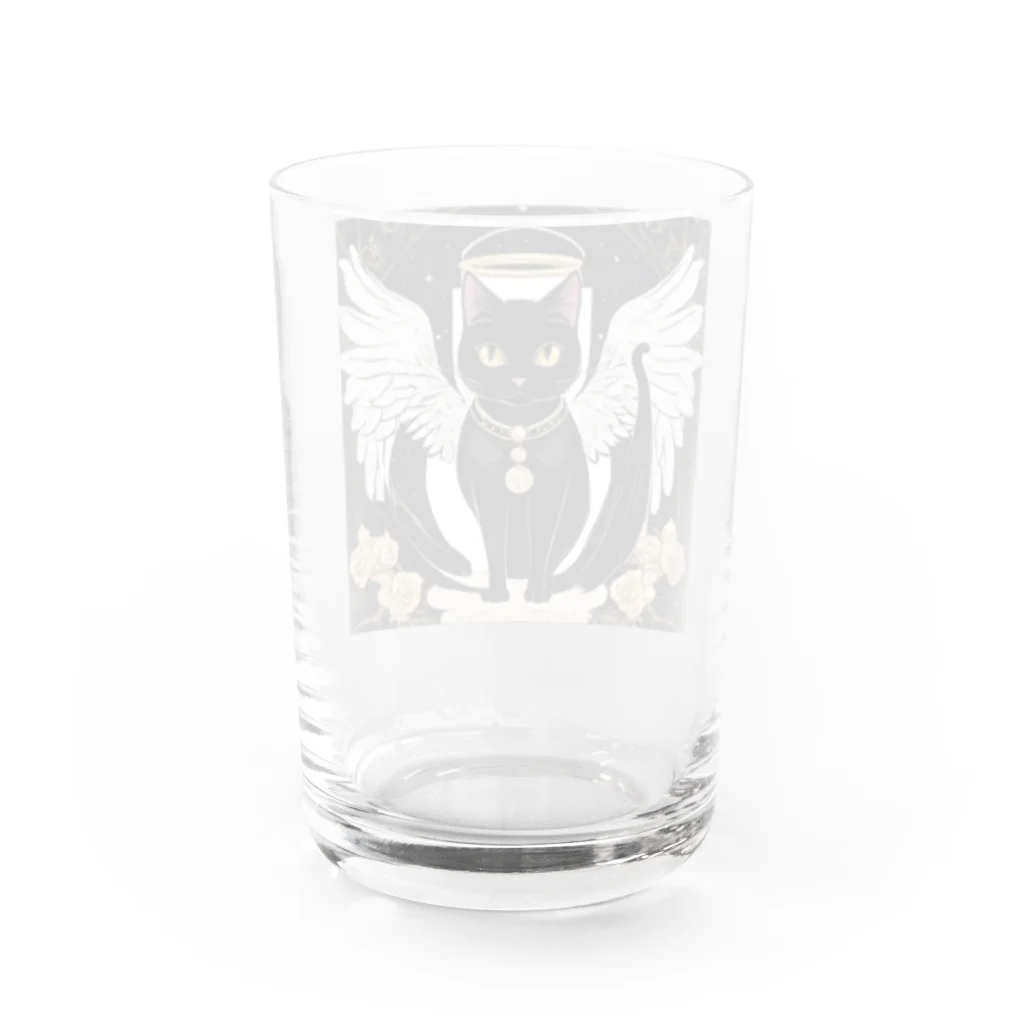 宇宙黒猫キョロちゃんの宇宙黒猫キョロちゃん(薔薇) Water Glass :back