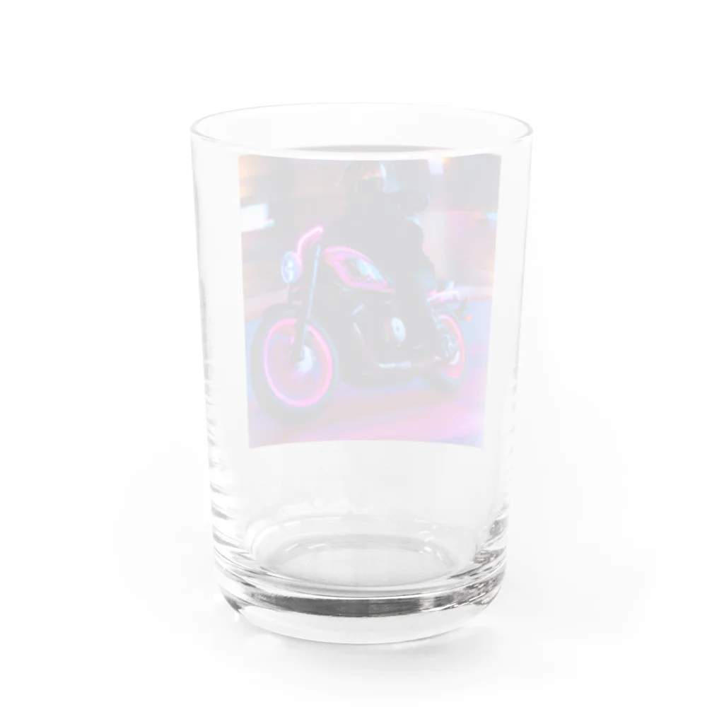 MaSaRuのバイクのイラストグッズ Water Glass :back