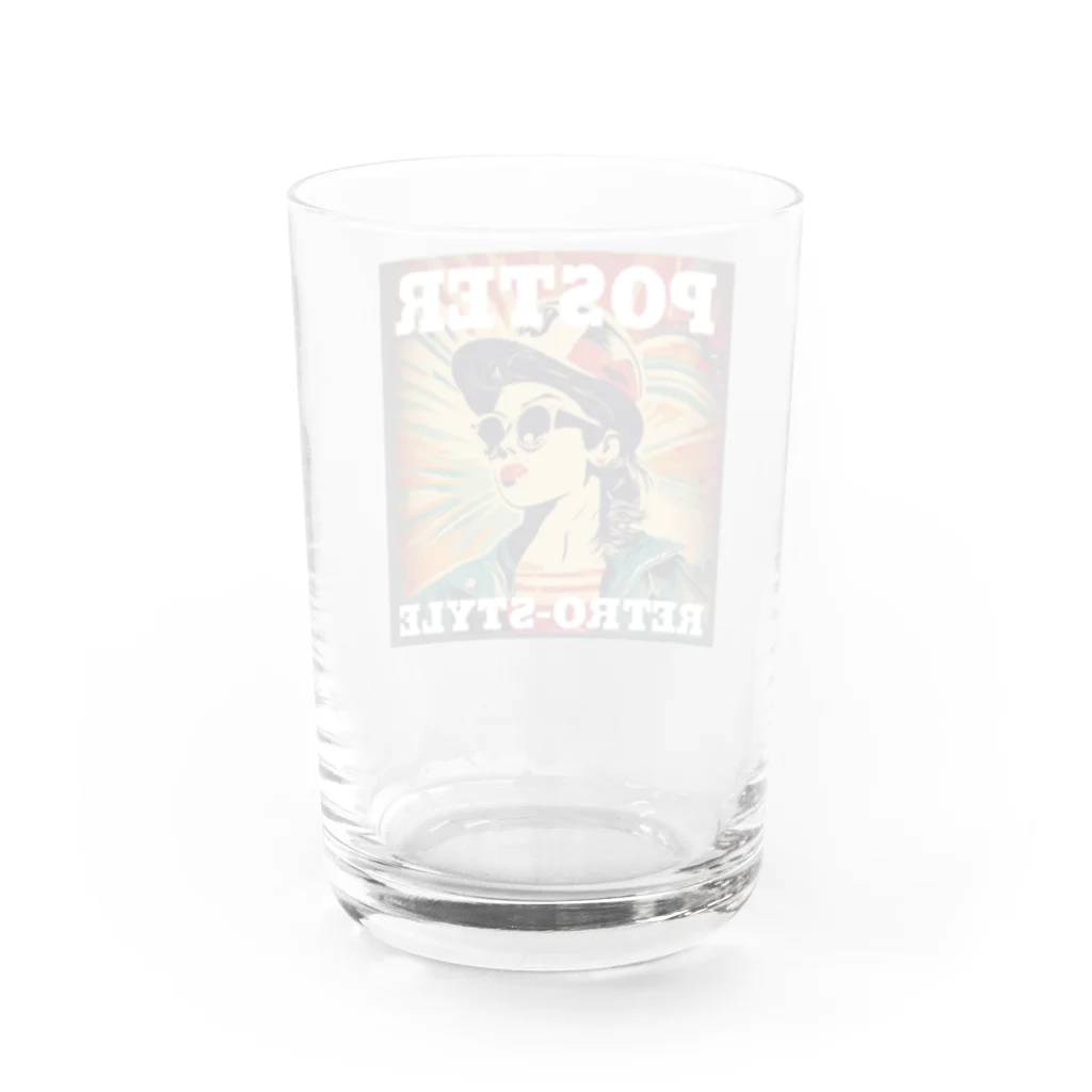 kazu_gのレトロ風ポスター（女性） Water Glass :back