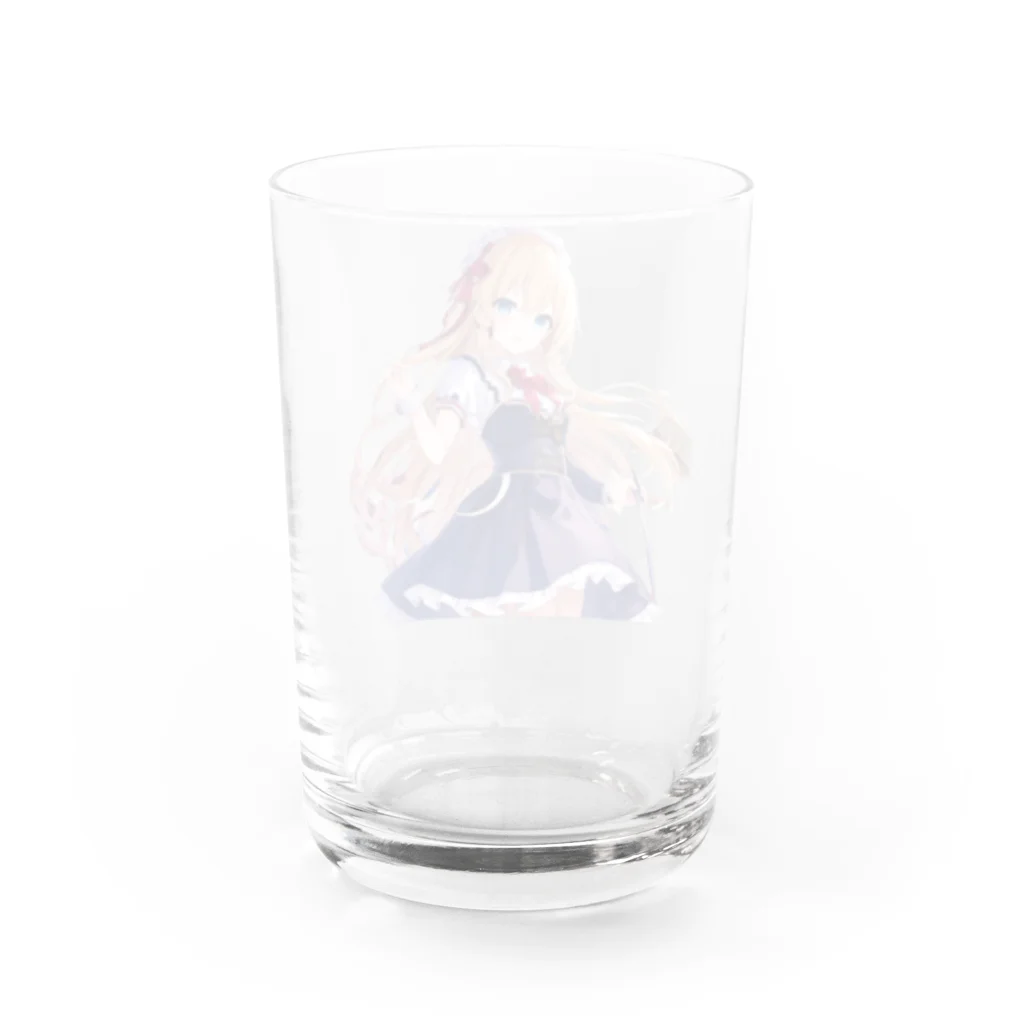 かわいい女の子とシュールな絵のアリスマーガレットちゃん Water Glass :back