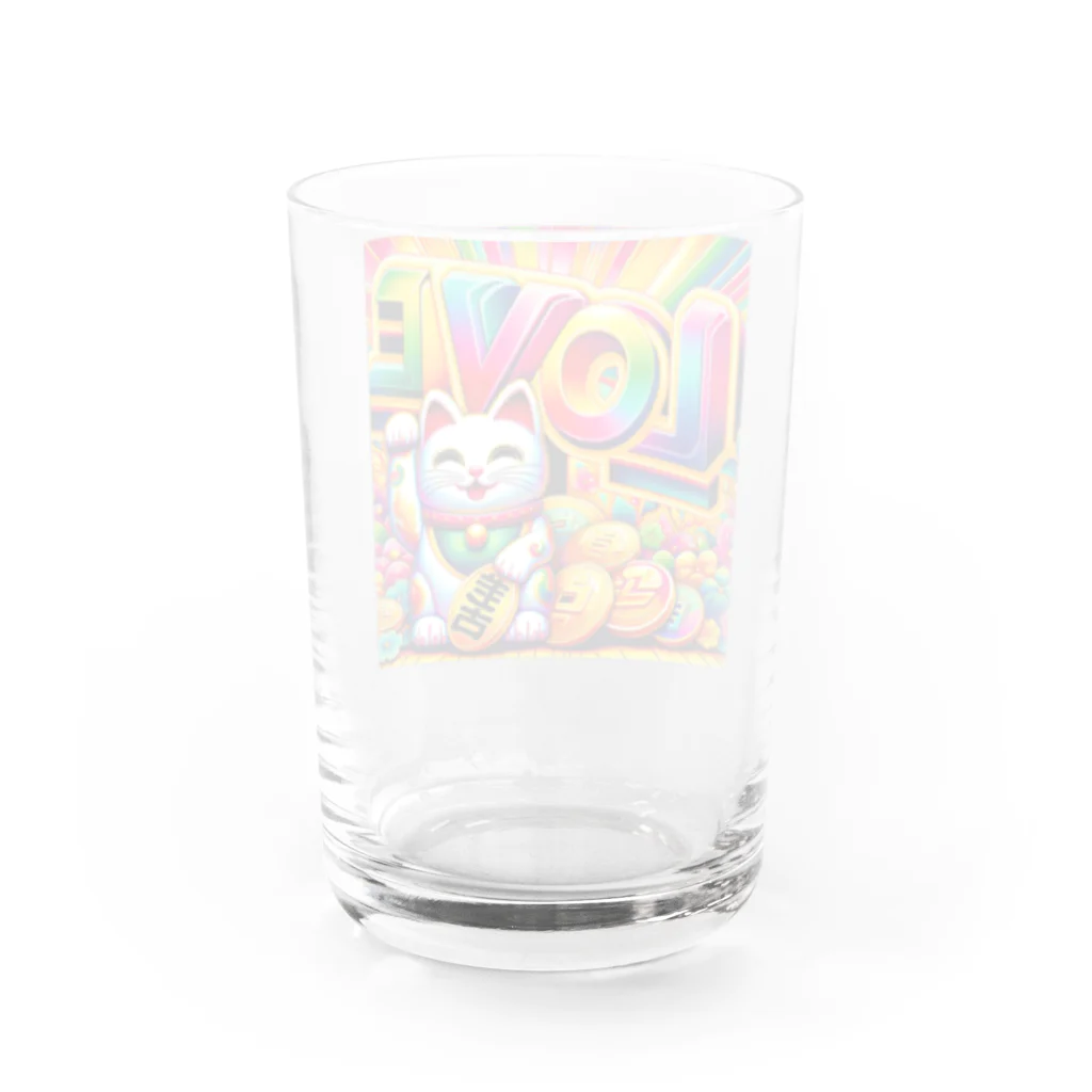 DesignDreamerの光輝く福招き猫 Water Glass :back