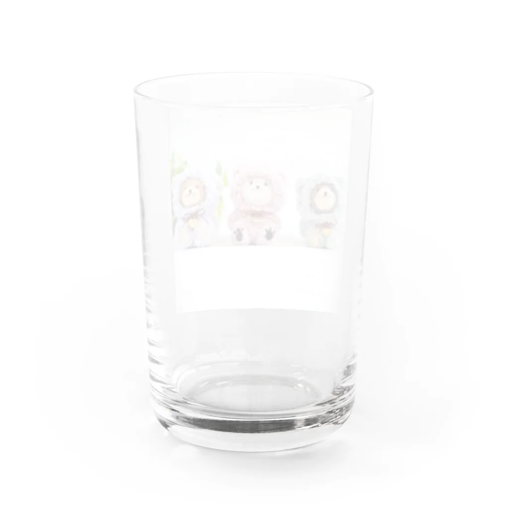 kumamia（くまみあ）のくまの３兄弟もこもこver. Water Glass :back