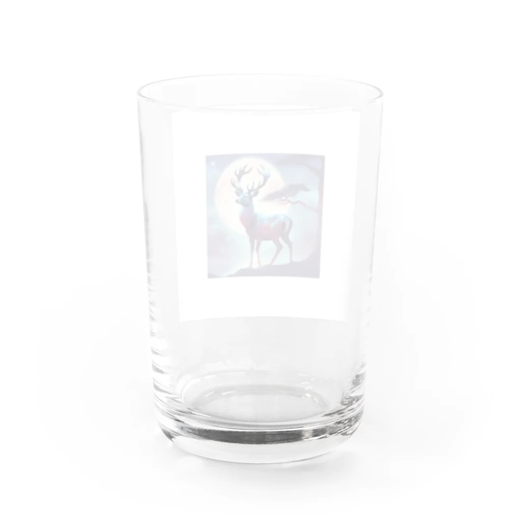 神秘的な動物達の神秘的な鹿 Water Glass :back