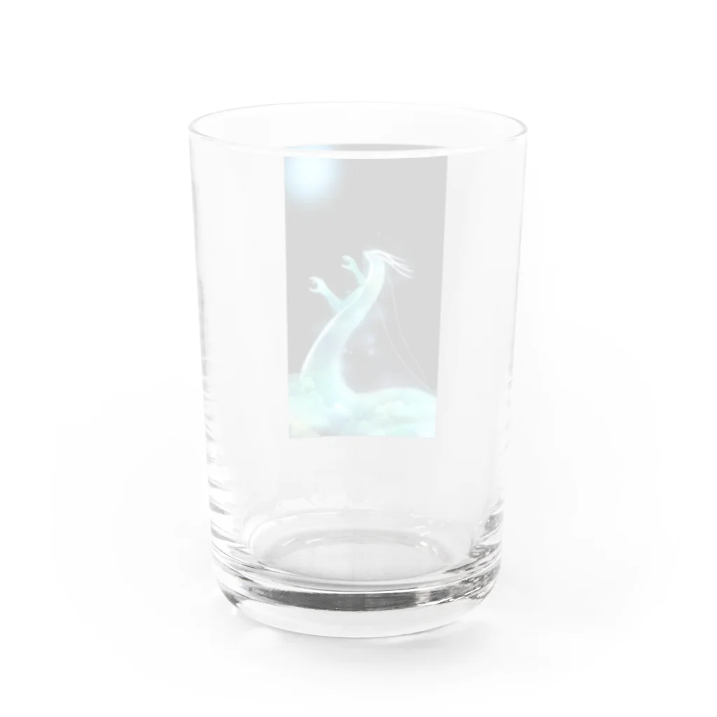 幻想世界の月と龍 Water Glass :back